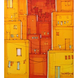 Salman Farooqi, 18 x 20 Inch, Acrylic on Canvas, Cityscape Painting, AC-SF-287